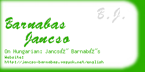 barnabas jancso business card